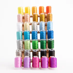 40 Màu Sắc 120D/2 500M Polyester Thêu Chủ Đề Set Kit Nhỏ Bobbins Hilos De Bordar Cho DIY Tay-Làm Hoặc Máy May