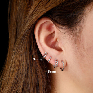 ROXI Juego de 4 Pendientes de Aro de Cobre de 6/7/8/10 mm con Diseño Simple Entrelazado - Product Image 3