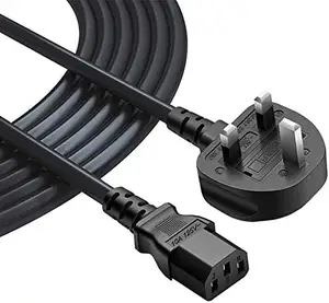 1FT 3FT 5FT Power Wire 250V 13A British Standard Saudi Arabia Certified GCC SASO Approval 3 Pins UK Plug Mains Cord