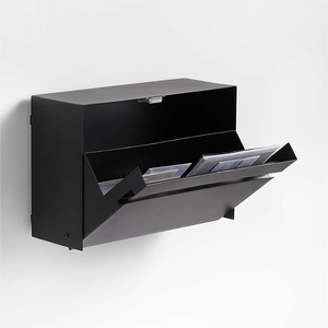 JH-Mech-Boîte <span class=keywords><strong>aux</strong></span> lettres murale moderne en fer à revêtement noir pour la collecte du courrier, cadre coulissant sûr pour l'extérieur - Product Image 3