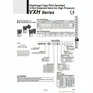 วาล์วโซลินอยด์นิวเมติก SMC วาล์วควบคุม VXH2230-04-4DS - Product Image 1