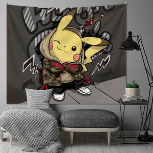 Permadani dinding lucu kartun seri Pikachu kepribadian Jepang untuk kamar tidur kualitas tinggi penjualan laris permadani lucu - Product Image 3