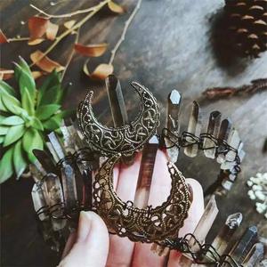 Diadema <span class=keywords><strong>de</strong></span> bruja Vintage Bohemia para mujer, diadema <span class=keywords><strong>de</strong></span> cristal crudo <span class=keywords><strong>de</strong></span> imitación, luna <span class=keywords><strong>de</strong></span> aleación, varita <span class=keywords><strong>de</strong></span> cristal natural, Aro para el pelo, regalo - Product Image 2