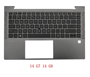 Coque C pour ordinateur portable, repose-poignets, clavier rétroéclairé pour HP <span class=keywords><strong>Zbo</strong></span> ok Fir efly 14 G7 G8 M36447-001 Argent Noir US UK SP RU BE GR LA FR BR - Product Image 2