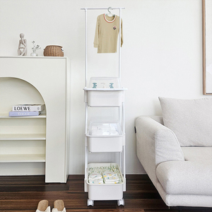 Carrito de Almacenamiento Móvil de Plástico de 3 Niveles Cocomaam de Segunda Generación, Totalmente Cerrado con Tapa, para Baño o Guardería, a Prueba de Polvo - Product Image 3