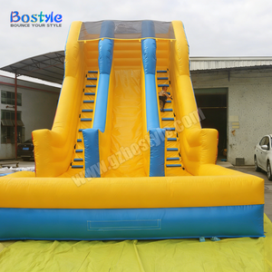 Toboggan aquatique gonflable jaune et bleu à double piste avec <span class=keywords><strong>filet</strong></span> solaire, <span class=keywords><strong>piscine</strong></span> en PVC 0,55 mm, toboggan aquatique pour enfants, installation facile, capacité personnalisable - Product Image 5
