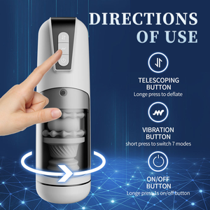 Masturbador <span class=keywords><strong>Vaginal</strong></span> Realista, Automático, Telescópico, con Movimiento de Empuje, Compresión y Succión, con Sonido, Eléctrico, Juguete Sexual Masculino - Product Image 1