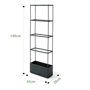 Outdoor Plastic Self-Watering Raised Garden Bed Easy Assembly <b>Planter</b> Box with 4-Tier Trellis for Climbing Vine &<b>Vegetable</b> - Product Image 6