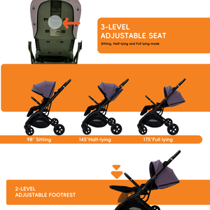 Nouveau Modèle <span class=keywords><strong>Poussette</strong></span> Bébé 3-en-1 Légère, Portable et Durable, Chariot Pliable pour Enfants - Product Image 5