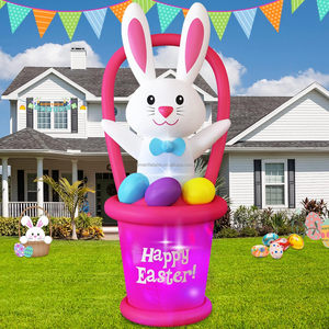 Conejo de Pascua Inflable y Huevos Coloridos, Decoraciones Inflables de Feliz Pascua para Fiestas, Jardín, Césped y Exteriores - Product Image 4