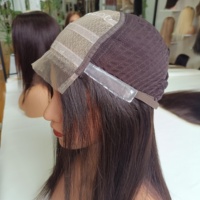 Siap Kirim Wig Kombinasi Ultra 5x5 Thin HD Lace Top Weft Back dengan Silicone Cap untuk Alopecia dan Rambut Rontok, 100% Rambut Asli Eropa Virgin