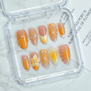 <span class=keywords><strong>Uñas</strong></span> Postizas <span class=keywords><strong>Acrílicas</strong></span> 3D con Diseño <span class=keywords><strong>de</strong></span> Frutas, Hechas a Mano, Cobertura Total, Pre-diseñadas, Reutilizables, Venta al Por Mayor - Product Image 3