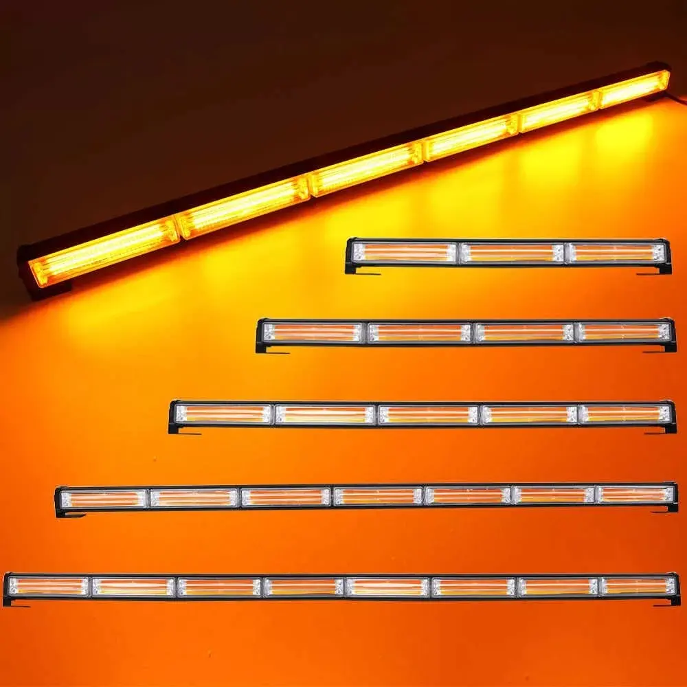 Factory 36W TO 180W COB LED WARNING WORK LIGHT BAR BEACON CAR TOW TRUCK EMERGENCY WARNING STROBE LIGHT AMBER YELLOW