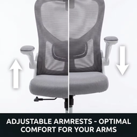 Chaise de bureau ergonomique moderne en maille à dossier haut pivotant et réglable avec support lombaire et accoudoirs ajustables