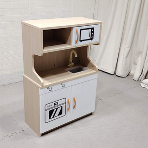 Armoires de cuisine en bois MDF maison de jeu jouets accessoires en bois semblant de cuisine ensemble de jeu jouet en bois armoire <span class=keywords><strong>pour</strong></span> enfants - Product Image 4
