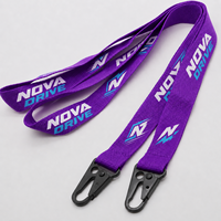 Lanière en polyester personnalisée avec logo imprimé en sérigraphie pour les sports de plein air et le cyclisme, lanière détachable résistante aux déchirures