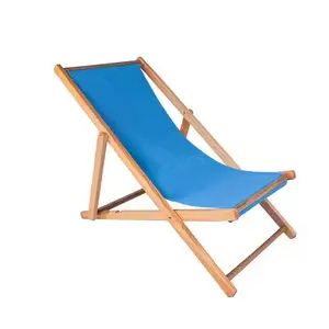 Nouvelle mode de chaise en bois réglable plage extérieure pliante chaise longue de camping pour pique-nique camping avec design personnalisé