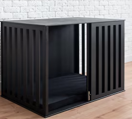 Cage à chien en bois d'intérieur avec porte coulissante (moderne) - Product Image 2