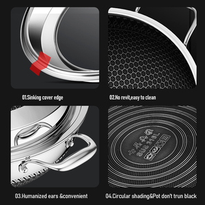 Chảo chống dính tổ ong thép không gỉ 316 hai tai KENGQ bán chạy nhất, dùng được cho bếp từ - Product Image 6