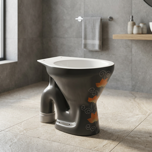 Inodoro de Cerámica Negro Mate Europeo de Doble Sifón, de Una Pieza, con Sifón en S, Doble Descarga, Montaje en Suelo, para Uso Exterior, Venta al por Mayor - Product Image 1