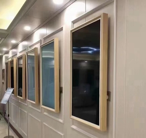 Marco de Madera <span class=keywords><strong>para</strong></span> Lienzo Digital <span class=keywords><strong>para</strong></span> Galería de Museo, Marco de Fotos Digital LCD con Pantalla Táctil IR Android de 1080p <span class=keywords><strong>para</strong></span> Exhibición de Publicidad en Interiores - Product Image 6