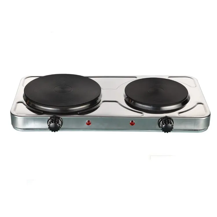 CHINCO Electric Double Burner Hot Plate for Cooking 2500W Portable Electric Stove 5 position Adjustable Thermostats