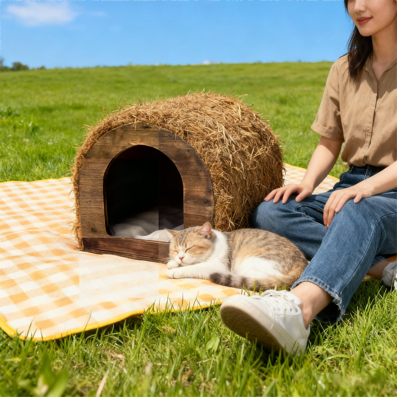 LM Wooden Pet Cat House Cat