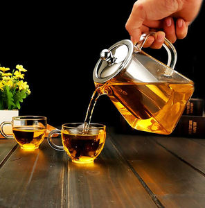 Venta al <span class=keywords><strong>por</strong></span> <span class=keywords><strong>mayor</strong></span> hecho a mano claro resistente al calor cuadrado tetera <span class=keywords><strong>de</strong></span> cristal tetera con infusor - Product Image 5