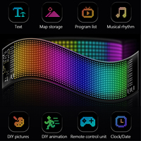 Panneau d'affichage LED numérique programmable et flexible pour voiture, contrôlable par application, matrice LED personnalisable, autocollant LED pour voiture