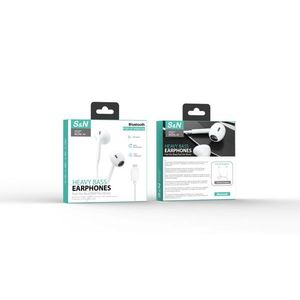 Auriculares S&N Heavy Bass, inalámbricos Bluetooth, intraaurales, para dispositivos iPhone y Android - Product Image 1