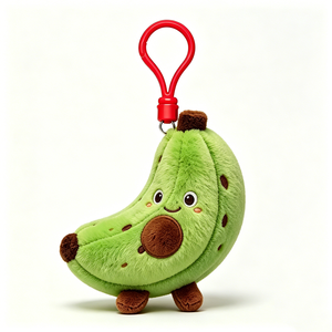 Mini Avocado Backpack Pendant, Smiley Face Green Avocado Plush Key Clip, Cute Avocado Stuffed Keyring - Product Image 2