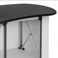 Table de podium ovale légère personnalisée avec graphisme, prix de gros, pour salon professionnel