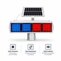 Lampu Strobo Surya Merah Biru Super Terang Perlindungan IP65 Visibilitas 360 Derajat Lampu Peringatan LED Berkedip Keselamatan Jalan Malam Hari