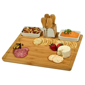 Tabla de Quesos de Bambú, Bandeja para Servir, Plato de Servicio, Tabla de Charcutería con Tapa, Venta al por Mayor - Product Image 4
