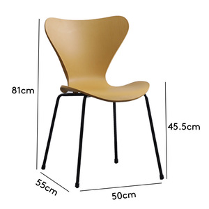 Modern Plastic Dining Chair With <b>Backrest</b> For Adults And Elderly In Nordic Style - Product Image 5