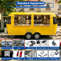 Remolque de Comida Personalizable, Camión de Comida Rápida para Hamburguesas, Pizza, Aperitivos Fritos, Remolque Comercial Móvil con Equipamiento de Cocina
