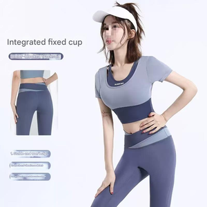 Top Deportivo de Yoga para Mujer, Talla Grande, con Logotipo Personalizado, Ecológico, Transpirable, Espalda Descubierta, Pantalones Anchos Acampanados para Gimnasio y Entrenamiento - Product Image 5