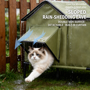 Casa para Mascotas Impermeable con Calefacción, Cama para Gatos de Interior y Exterior, Caseta Cerrada para Animales Pequeños, Uso en Invierno - Product Image 5
