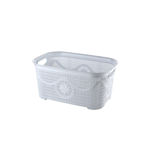 Cesta de plástico multiusos con diseño de punto de 6000ml con asas, organizador de almacenamiento duradero para ropa y artículos de lavandería - Product Image 2