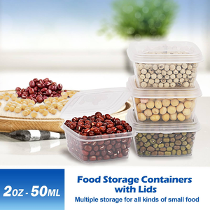 Contenants alimentaires jetables en plastique PP transparents avec couvercles, format 1oz, 2oz, 3oz, 4oz, 5oz, pour sauces carrées à emporter - Product Image 5