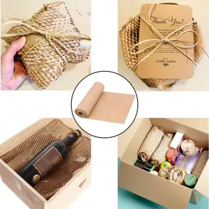 High Quality Wholesale Protective Cushion Compostable Honeycomb Kraft Paper Roll Filler For Bottle Bouquet Shipping Logistic