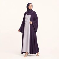 Abaya à manches larges pour femmes, couleur prune, vêtements islamiques modestes