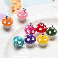 Pendentifs mignons en résine en forme de champignon pour la fabrication de bijoux DIY (boucles d'oreilles, colliers, bracelets), accessoires de porte-clés faits à la main, breloques