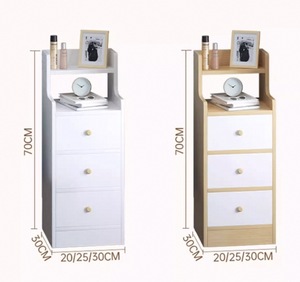 Modern Living Room Bedside Table Small Storage Cabinet Integrated Extremely Narrow Gap Simple <strong>Mini</strong> Storage Rack Wooden 3 <strong>Drawers</strong> - Product Image 5