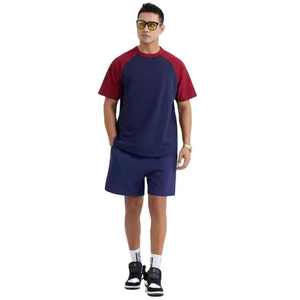 Fabricant Hommes Oversize 250 Grammes Coton Polyester Vente en gros Custom Men T Shirt Heavyweight Shirt Raglan Short Sleeve - Product Image 2