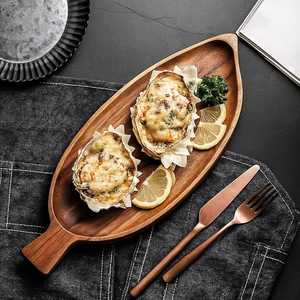 ถาดเสิร์ฟไม้ทำมือเป็นมิตรกับสิ่งแวดล้อม พร้อมจานไม้จากไม้กระถินเทศและมะม่วง เหมาะสำหรับเสิร์ฟอาหารและของว่าง - Product Image 6