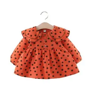 Iyi bebek çocuk ürünleri el yapımı bebek çocuk kız Polka Dot elbiseler bebek üreticiden hindistan