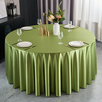 Nappe Ronde Moderne en Satin Velours Imprimé Couleur Unie, Faite à la Main, Lavable, pour Hôtels, Mariages, Événements, Restaurants et Banquets
