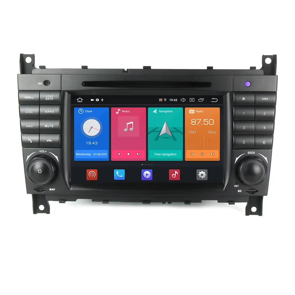 MEKEDE 2Din Octa Lõi Đầu Ra RDS CD DVD Player Stereo Android 11 Cho Mercedes Benz W203 GPS Navigation Auto Đài Phát Thanh Phương Tiện Truyền Thông BT 4 + 64 Gam