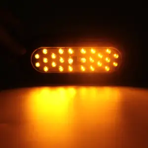 Luz de freno LED ámbar ovalada de 12V, 6 pulgadas, 26 chips de piraña, luz de freno, luces traseras de marcha atrás para remolque, barco, camión